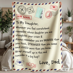 To My Daughter Braver (From Dad) – Sherpa Fleece Blanket